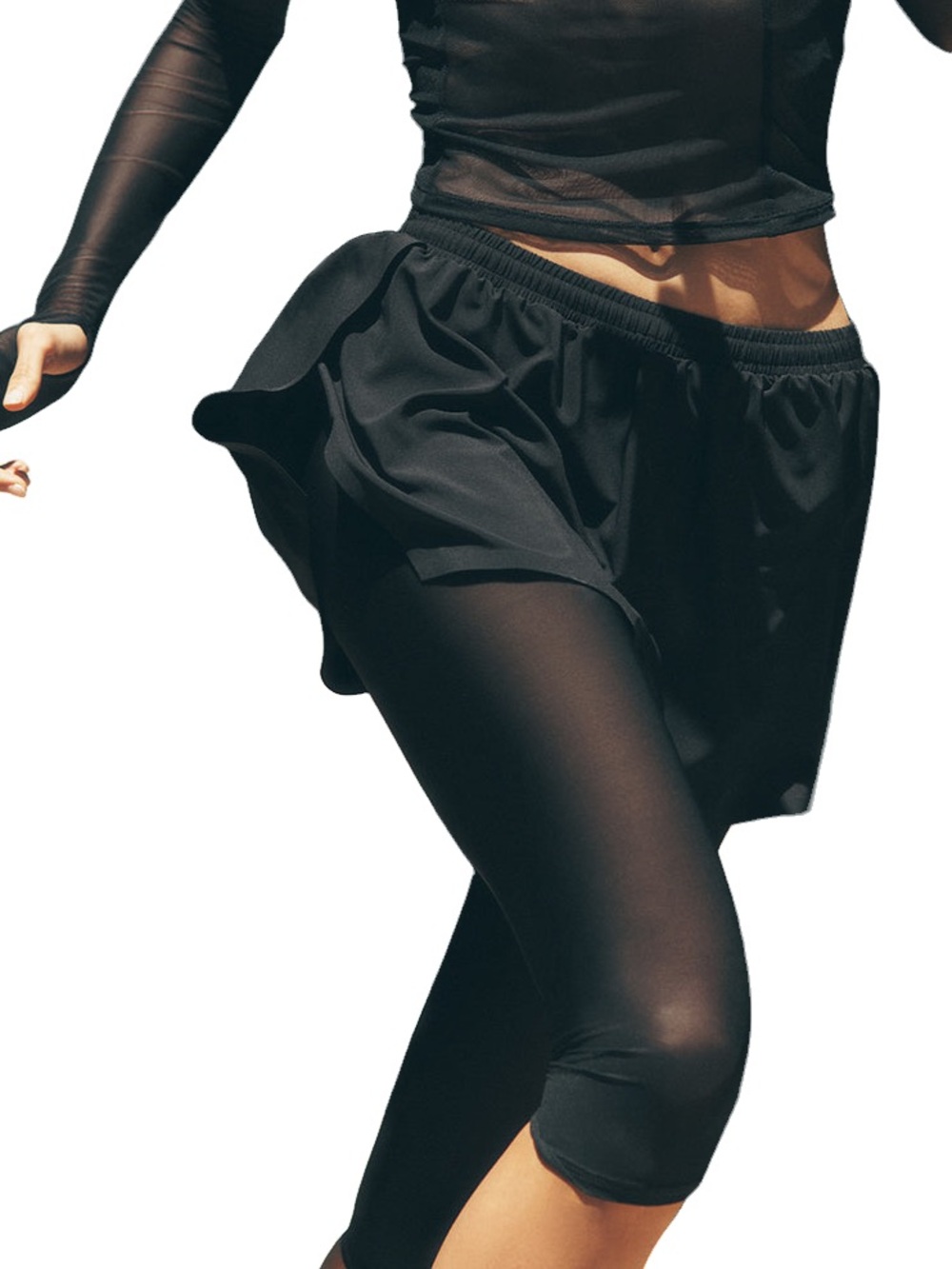 ALO Yoga Black Athletic Skort with Built-In Shorts